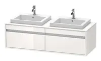 Duravit Ketho - Umyvadlová skříňka 43x140x55 cm, 2 zásuvky, lesklá bílá KT6797B2222