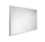 Nimco Zrcadla - Zrcadlo v rámu s LED osvětlením, 100x70 cm, hliník ZP 13004V