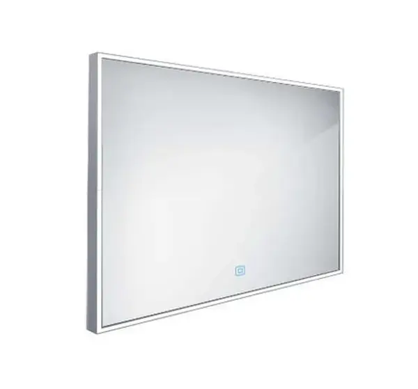 Nimco Zrcadla - Zrcadlo v rámu s LED osvětlením, 100x70 cm, hliník ZP 13004V