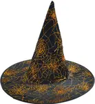 Klobouk čarodějnický černo-zlatý 32x32cm