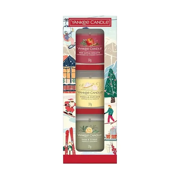 YANKEE CANDLE Dárková sada votivních svíček sklo holiday party  3x37g