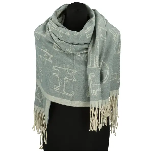 Trendy dámská šála Sandy Cat, světle šedá