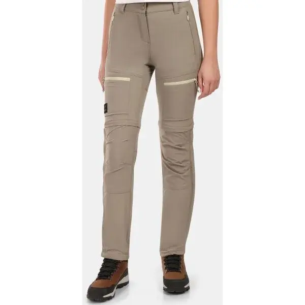 KILPI HOSIO Dámské outdoorové odepínací kalhoty, khaki, velikost