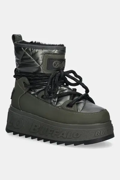 Sněhule Buffalo Eliza Snow Boot zelená barva, 1270144-KHA