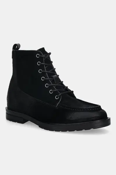Semišové boty Tommy Hilfiger CLEATED HILFIGER W SDE MOC BOOT