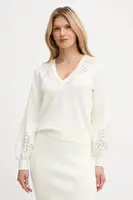 Svetr z vlněné směsi Twinset dámský, béžová barva, 252TT3440