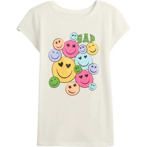 GAP V-FRCH SS LOGO TEE Dětské tričko, bílá, velikost