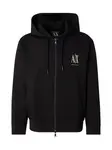ARMANI EXCHANGE Tepláková bunda  čierna / biela