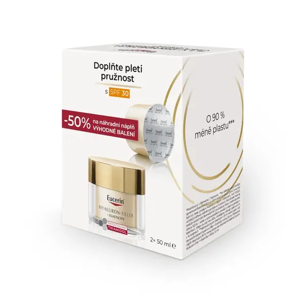 Eucerin Hyaluron-Filler + Elasticity SPF30 denní krém a náhradní náplň 2x50 ml