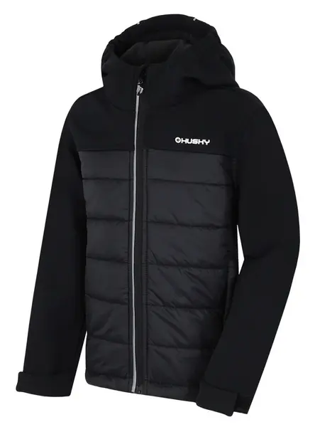Husky Swany K 146, black Dětská softshell plněná bunda