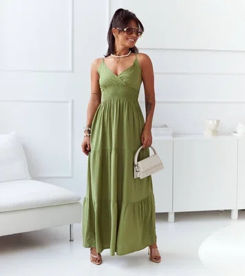 UR/CEO Green boho-style maxi dress Trill