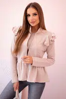 Kesi Dámský přehoz s volánky a stojáčkem béžový