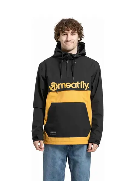 Meatfly pánská street bunda Garen Black / Camel | Černá | Velikost XL