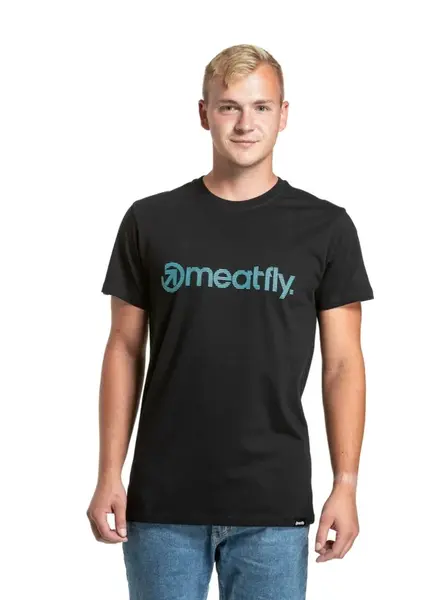 Pánské tričko meatfly striped logo černá xl