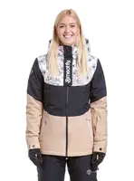 Dámská snb & ski bunda meatfly kirsten černá/béžová/bílá xs