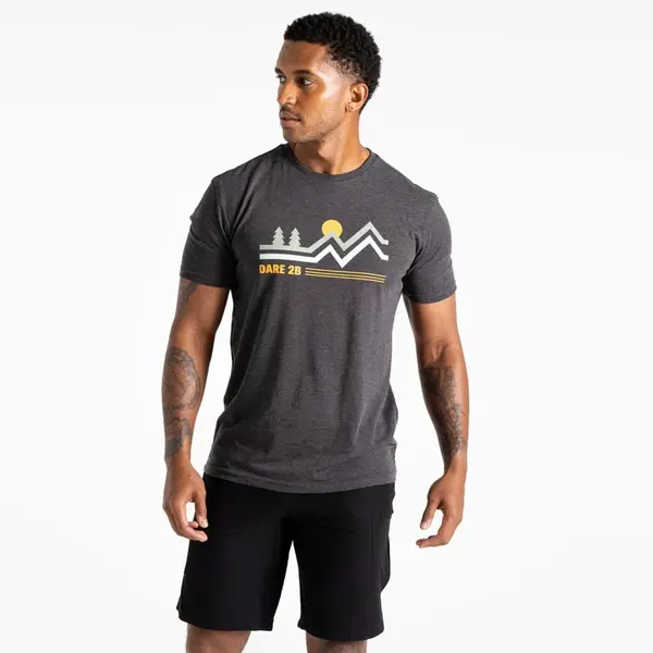 Pánské bavlněné tričko dare2b movement iii tmavě šedá 3xl