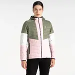 Dámská zímní prošívaná bunda dare2b lively světle růžová/zelená 40