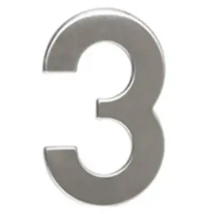 Číslo "3", 50 mm, samolepící, nerez