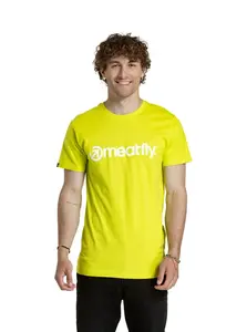 Meatfly pánské tričko MF Logo Safety Yellow | Žlutá | Velikost XXXL | 100% bavlna