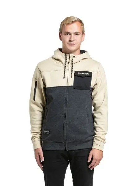 Meatfly pánská technická mikina Josh Sand / Black Heather | Černá | Velikost XL