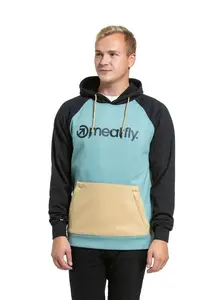 Meatfly pánská technická mikina Gravel Black / Dusty Mint | Černá | Velikost XL