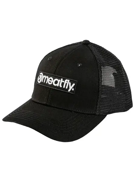 Meatfly kšiltovka Caleb Trucker Black Basic Logo | Černá | Velikost One Size