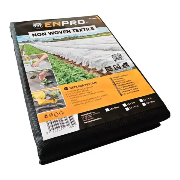 Textilie netkaná, 1,6 x 10 m, černá, ENPRO