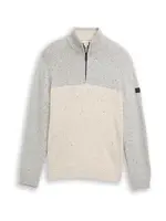 TOM TAILOR Sveter  sivobéžová / svetlosivá