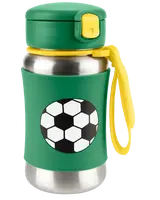 SKIP HOP Spark Style Láhev s brčkem na vodu nerez Fotbal 12m+, 350 ml