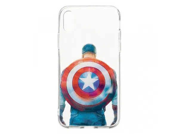 Zadní kryt Marvel Captain America 002 pro Samsung Galaxy J6+, transparent