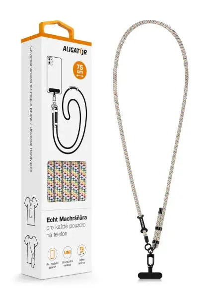 Univerzální šňůrka pro mobilní telefon Aligator Echt Machršňůra, strakatá