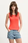 Top Tommy Jeans oranžová farba, DW0DW20673