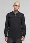 Jersey Willis Long Sleeve Polo Shirt - Black