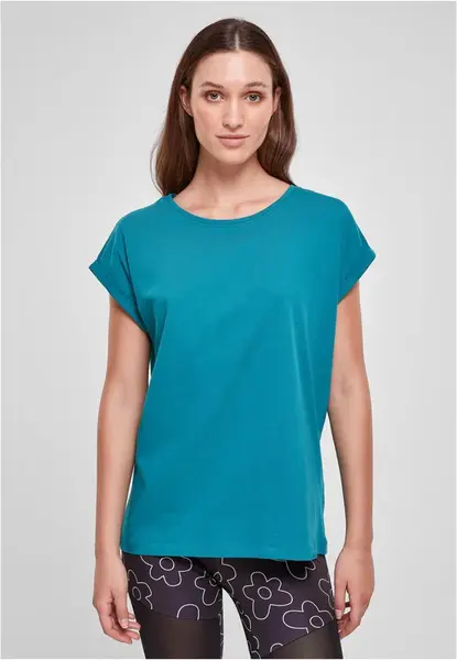 Women's T-shirt with an extended shoulder in watercolor