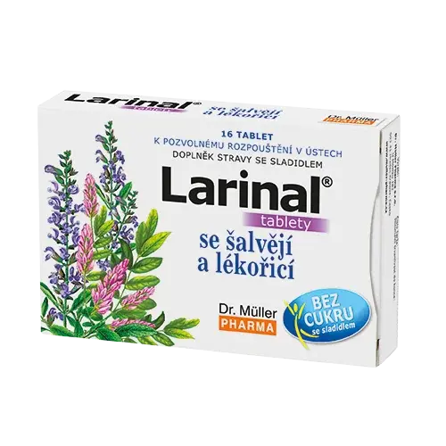Larinal se šalvějí a lékořicí Dr.Müller, 16 tablet