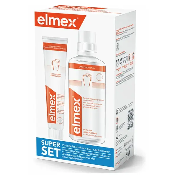 elmex Caries Protect ústní voda 400ml + zubní pasta 75ml