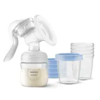 Philips AVENT Odsávačka mateřského mléka manuální + VIA 180 ml 5 ks