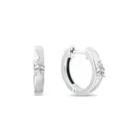 Náušnice kruhy s diamantem ve tvaru kapky v bílém zlatě KLENOTA