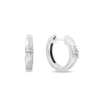 Náušnice kruhy s diamantem ve tvaru kapky v bílém zlatě KLENOTA