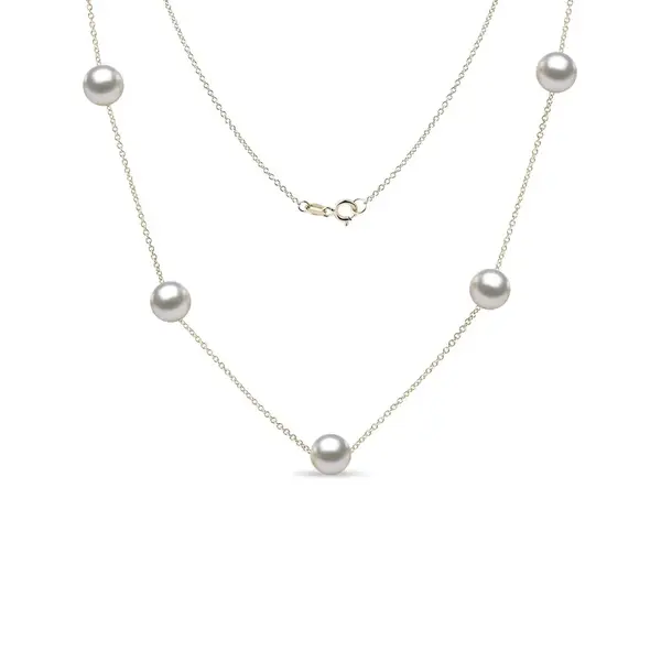 Zlatý náhrdelník s Akoya perlami KLENOTA