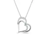 Náhrdelník z bieleho zlata s diamantovým srdcom KLENOTA