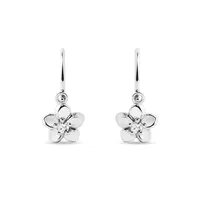 Dievčenské náušnice kvietky s diamantmi KLENOTA