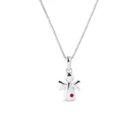 Náhrdelník v tvare anjela z bieleho zlata s rubínom KLENOTA