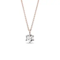 Náhrdelník z ružového zlata s čírym briliantom KLENOTA