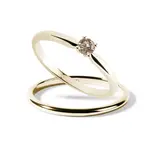 Set prsteňov s champagne diamantom v žltom zlate KLENOTA