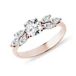 Úchvatný diamantový prsteň z ružového 14 kt zlata KLENOTA