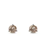 Napichovacie náušnice z bieleho zlata s champagne diamantmi KLENOTA