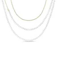 Šnúra zo sladkovodných perál a zlata v dĺžke 85 cm KLENOTA