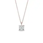 Náhrdelník z ružového zlata s diamantom vo výbruse asscher KLENOTA