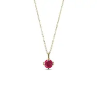 Jemný zlatý náhrdelník s okrúhlym rubínom KLENOTA
